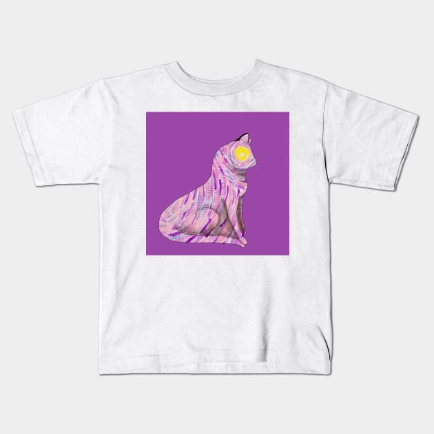 Van Gough inspired twilight pretty kitty Kids T-Shirt by JewelsNova